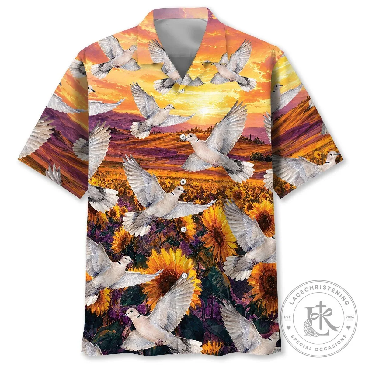 Dove Hunting Field Vintage Sunset Hawaiian Shirt