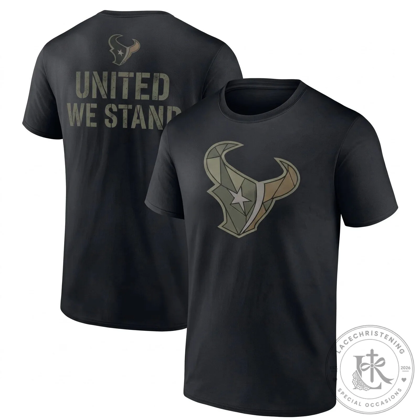 Houston Texans Salute To Service United We Stand Black T-Shirt