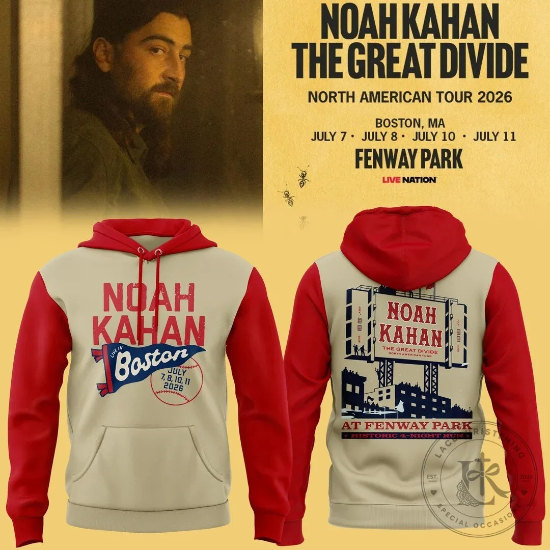 2026 Fenway Park Hoodie for Noah Kahan's The Great Divide Tour in Boston