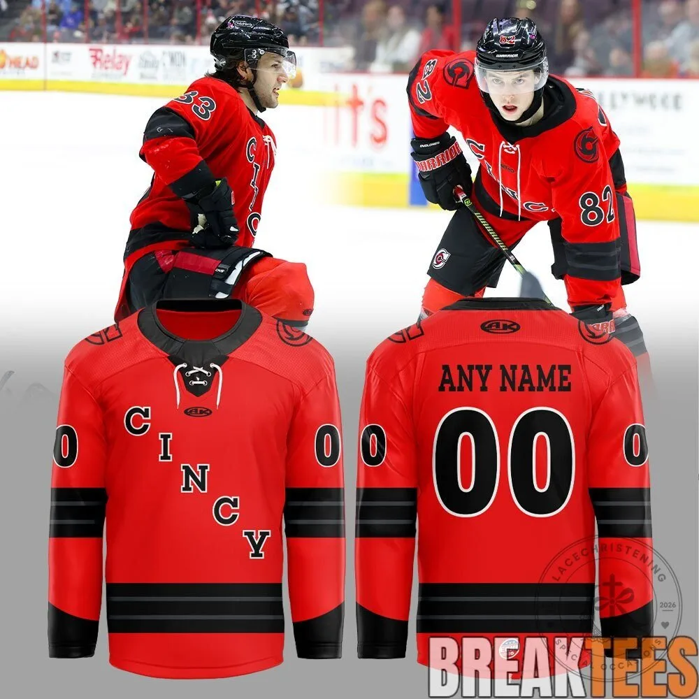 Cincinnati Cyclones Red Game Hockey Jersey