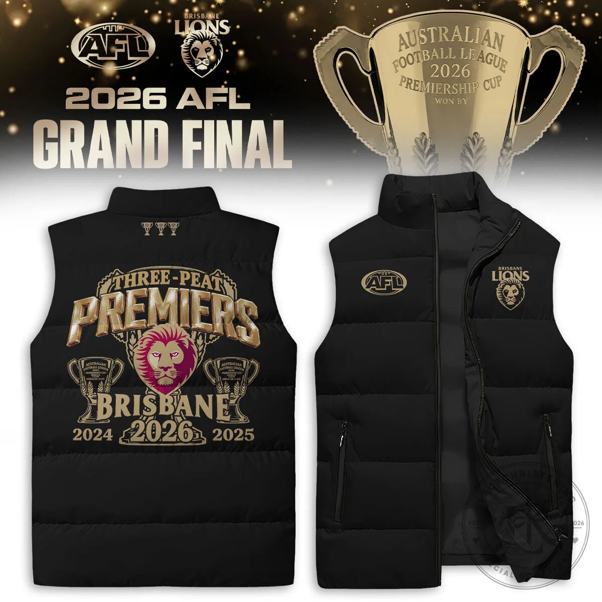 .Brisbane Lions back to back to back Champion Jacket 2026