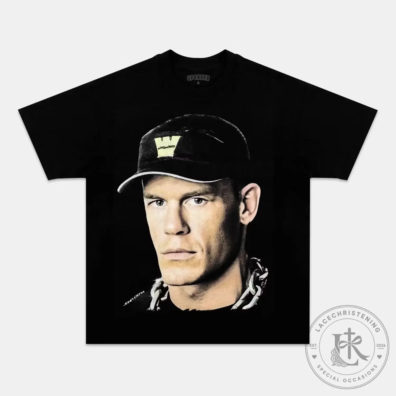 John Cena Black Graphic Print T-Shirt for Wrestling Fans