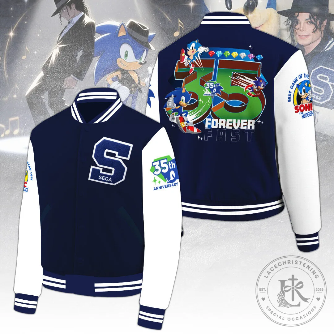 Sonic the Hedgehog 35th Anniversary Forever Fast Varsity Jacket