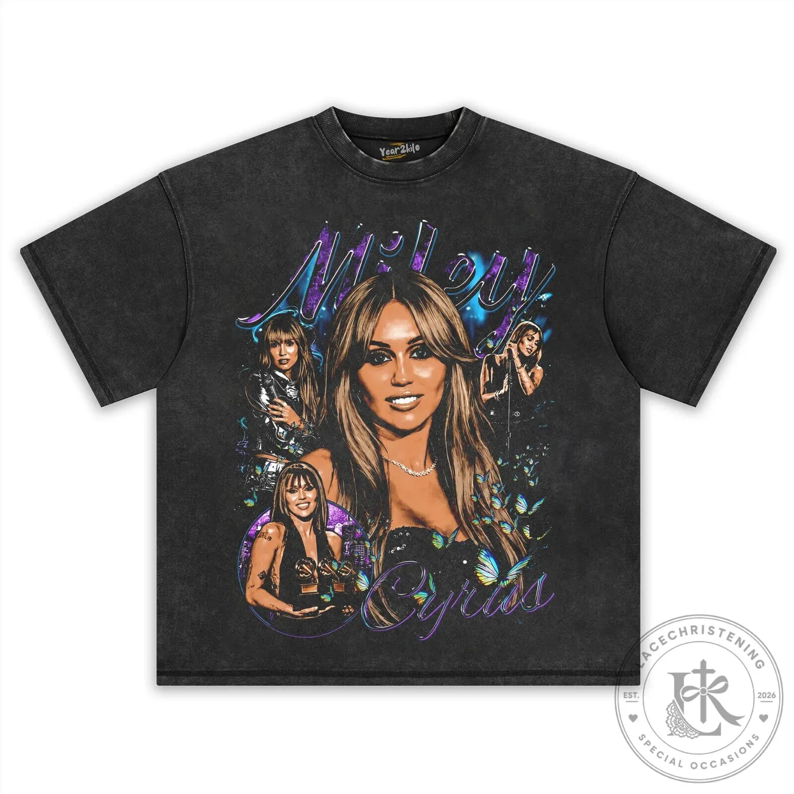 Miley Cyrus Vintage Style Black Graphic Washed Cotton Oversized T-Shirt 14 Miley Cyrus Vintage Style Black Graphic Washed Cotton Oversized T-Shirt