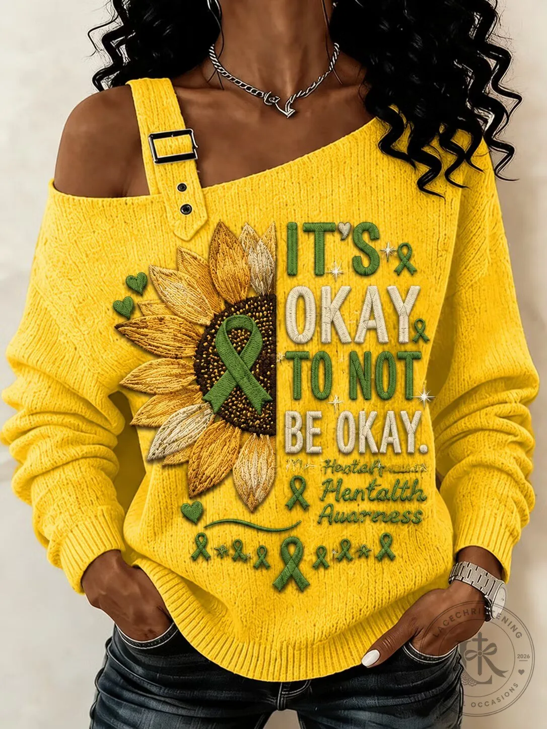 Mental Health Awareness Sunflower It's Okay To Not Be Okay Long-Sleeve Sweatshirt 1 Mental Health Awareness Sunflower It's Okay To Not Be Okay Long-Sleeve Sweatshirt