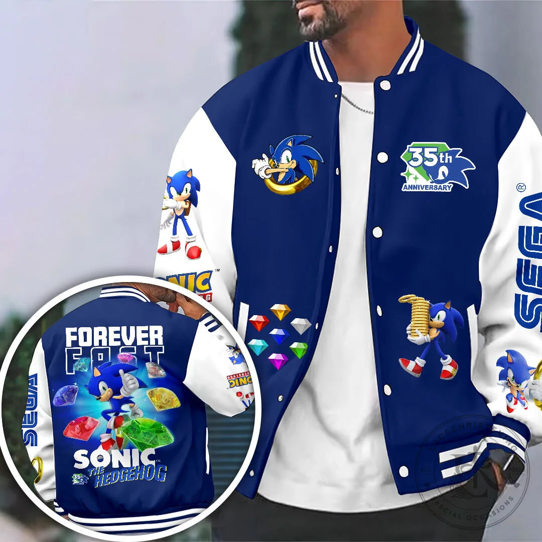 Forever Fast Varsity Jacket for Sonic The Hedgehog's 35th Anniversary 1 Forever Fast Varsity Jacket for Sonic The Hedgehog's 35th Anniversary