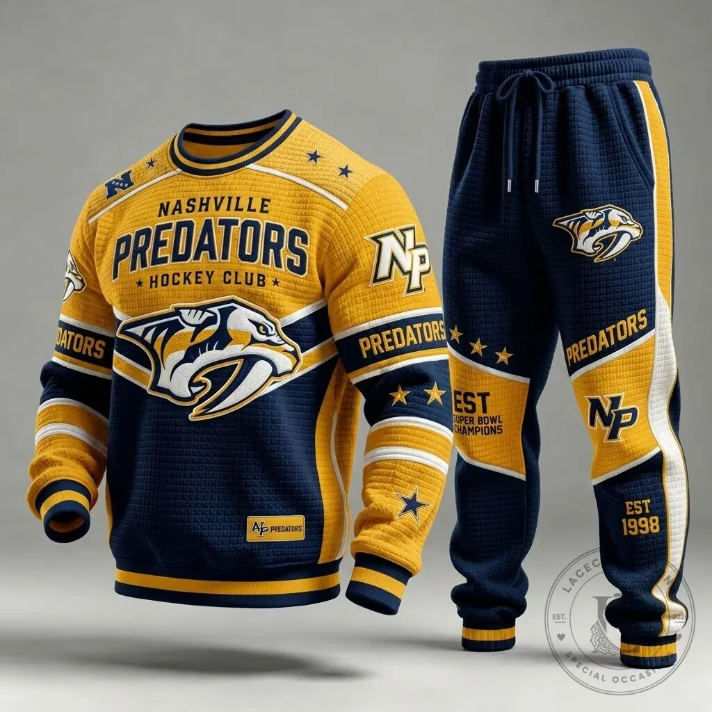 Nashville Predators Hockey Club Fanwear Sweatshirt and Jogger Set