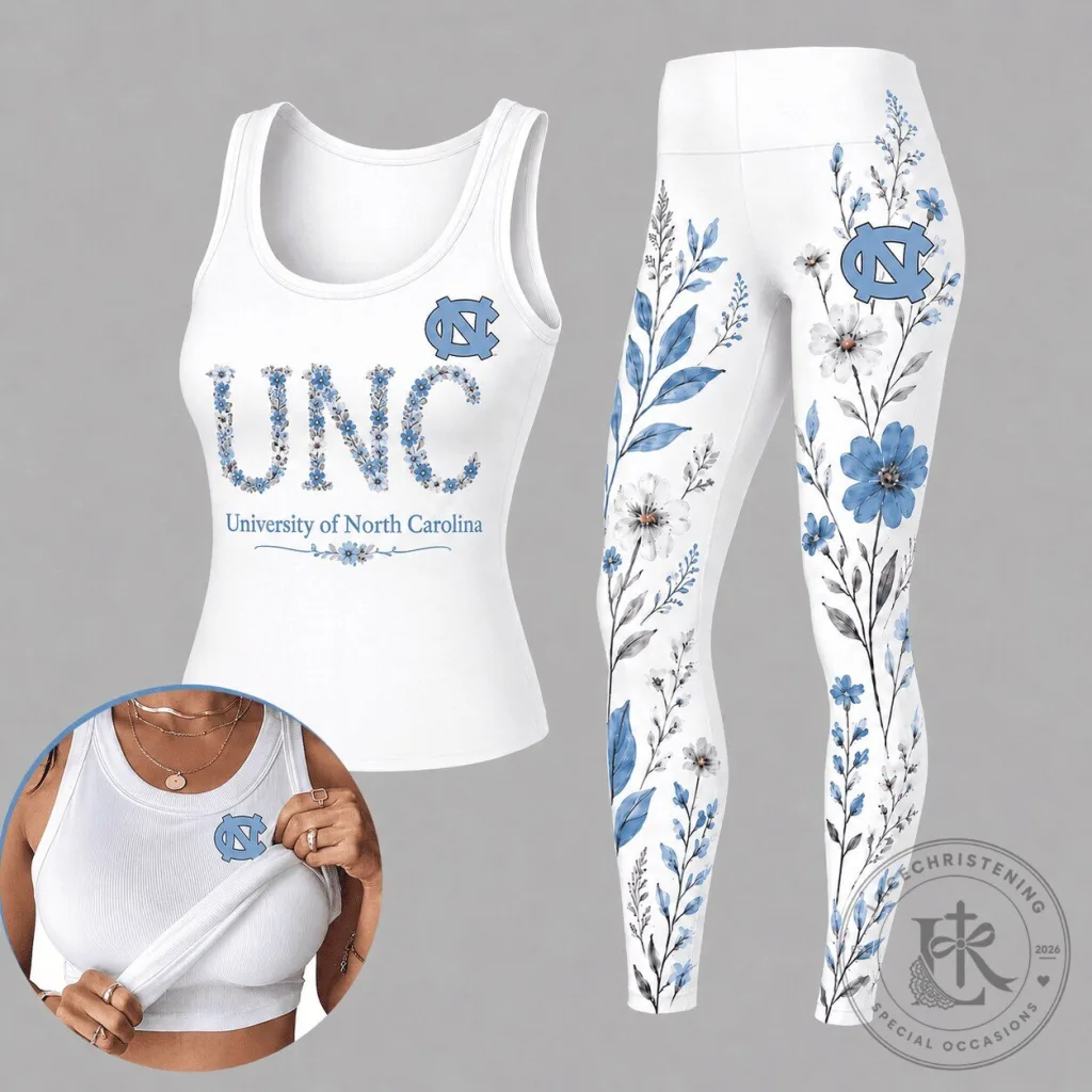 University of North Carolina Tar Heels Floral Tank Top and Leggings Set University of North Carolina Tar Heels Floral Tank Top and Leggings Set