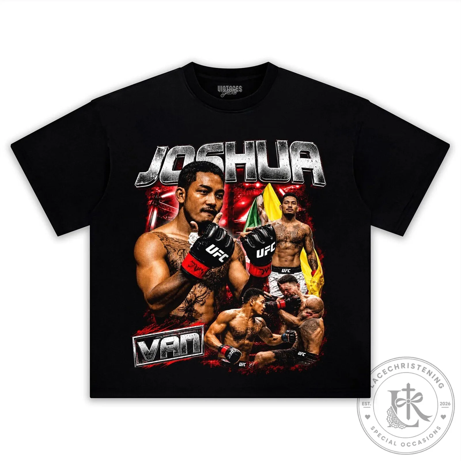 Joshua Van The Fearless UFC Flyweight Championship Fighter Black T-Shirt