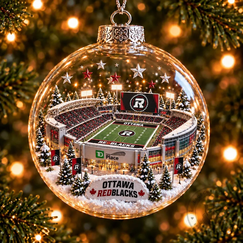 Ottawa Redblacks Football Stadium Christmas Tree Ornament Ottawa Redblacks Football Stadium Christmas Tree Ornament