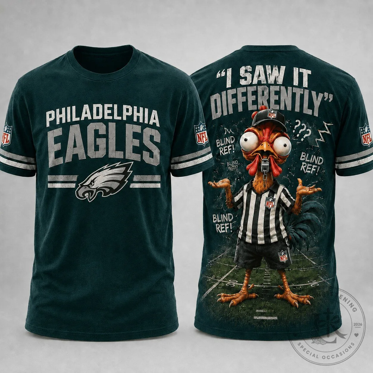 Philadelphia Football Eagles Funny Blind Referee Mocking T-Shirt