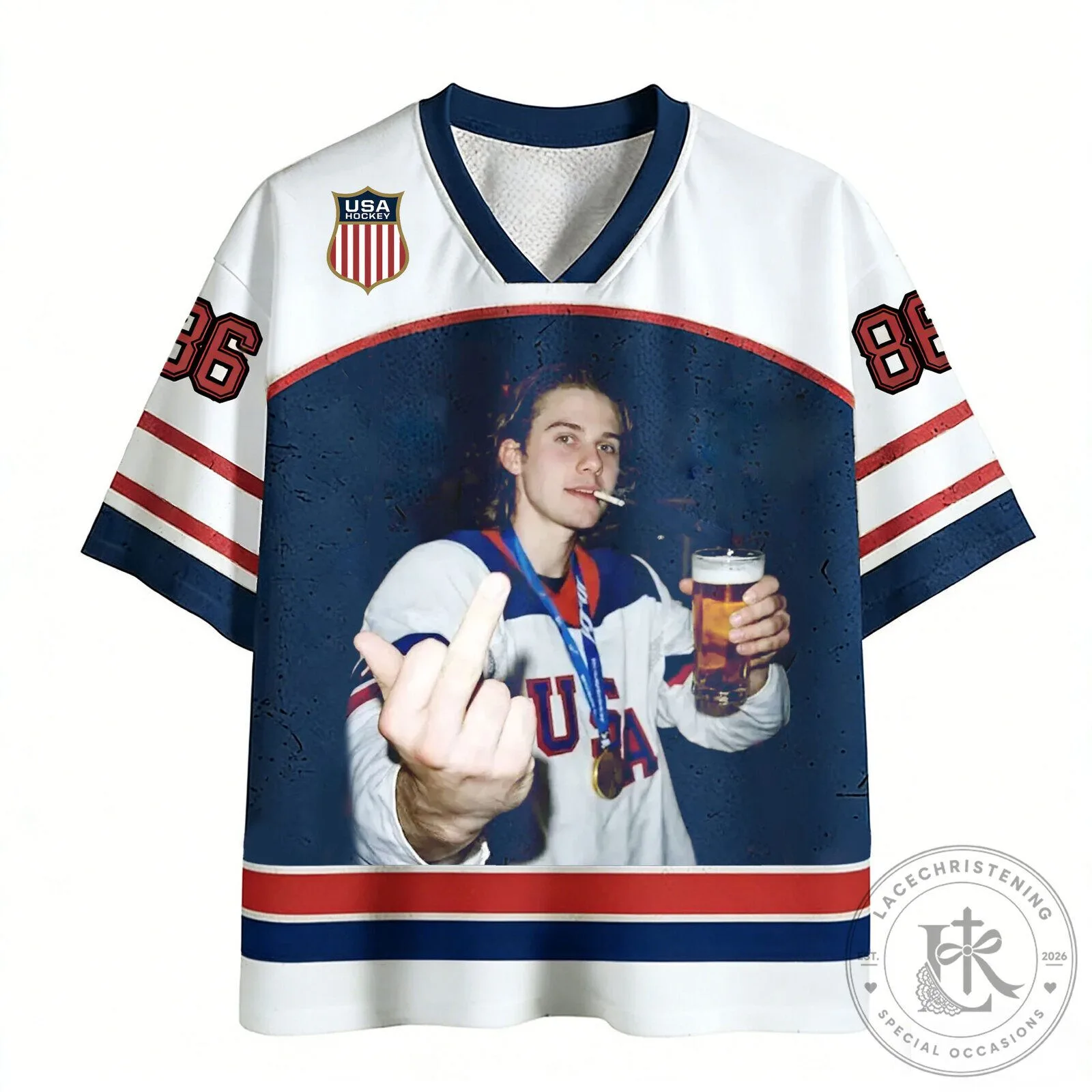 Jack Hughes Champion USA Hockey Mesh Jersey