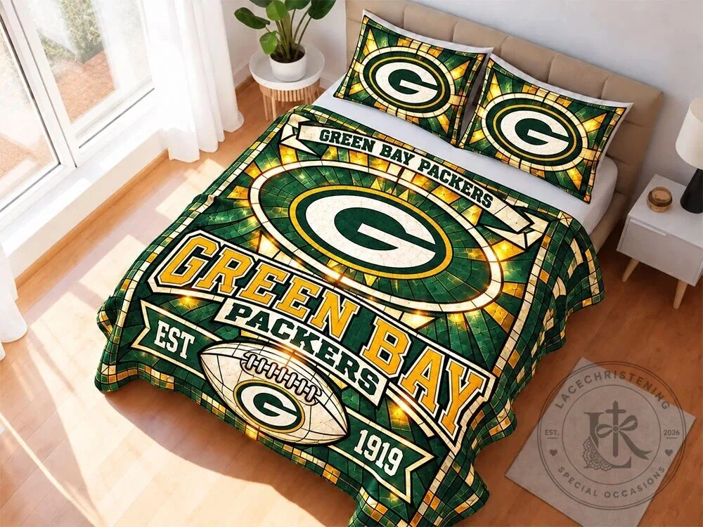 Green Bay Packers Stained Glass Bedding Set