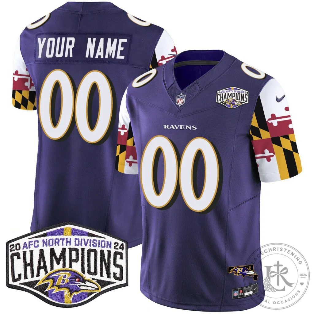 AFC North Division Champions Baltimore Ravens Custom Football Jersey AFC North Division Champions Baltimore Ravens Custom Football Jersey