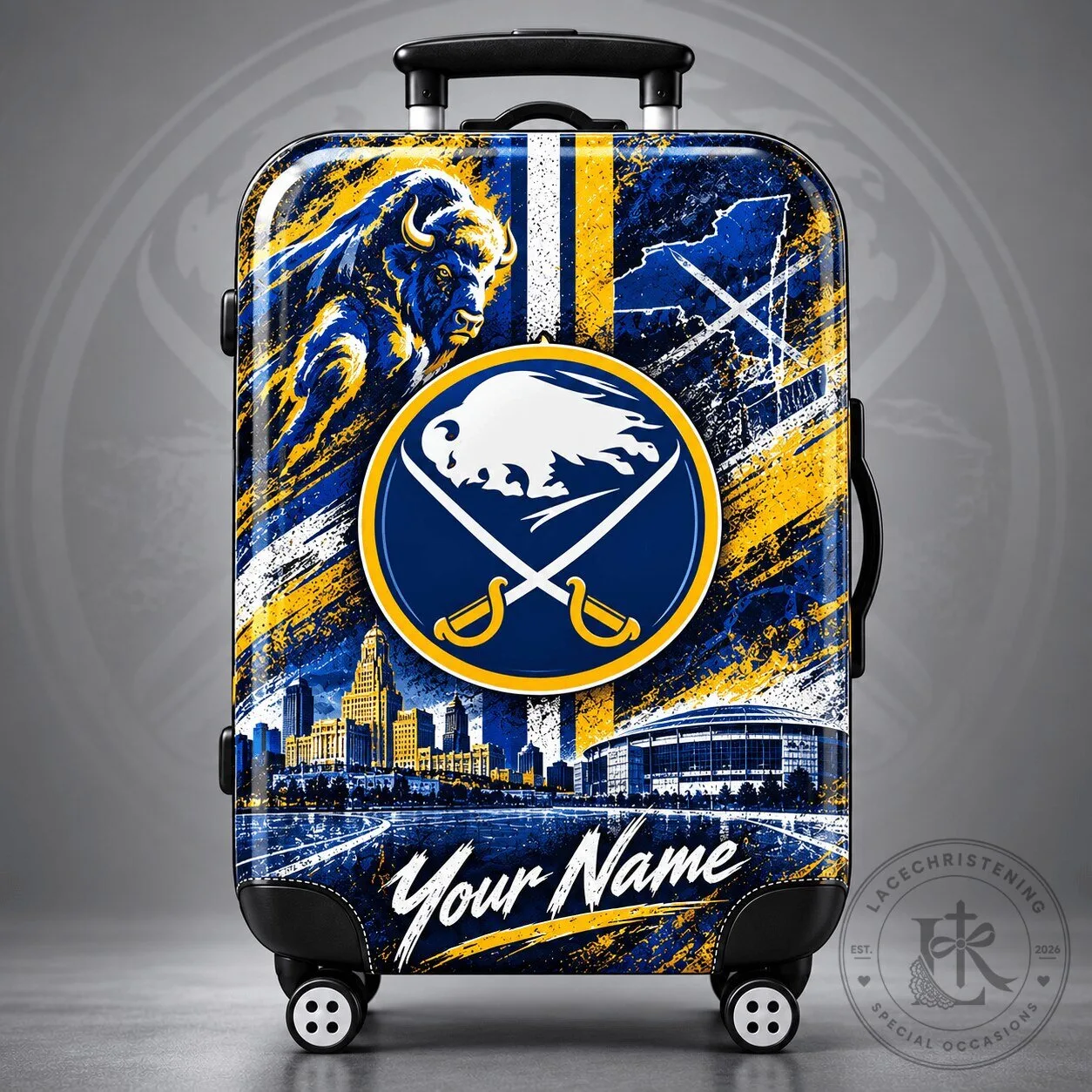 Buffalo Sabres Personalized National Hockey League Team Luggage Suitcase