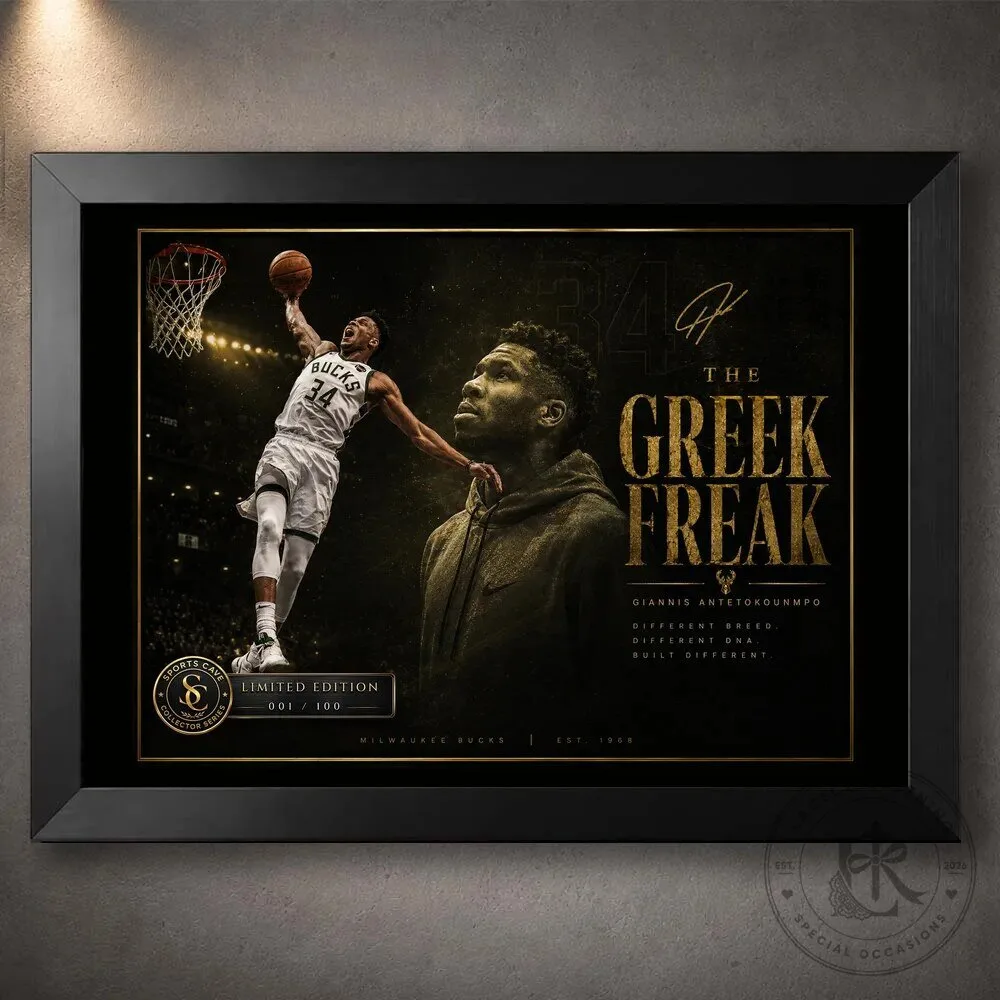 Giannis Antetokounmpo The Greek Freak Basketball Player Wall Art