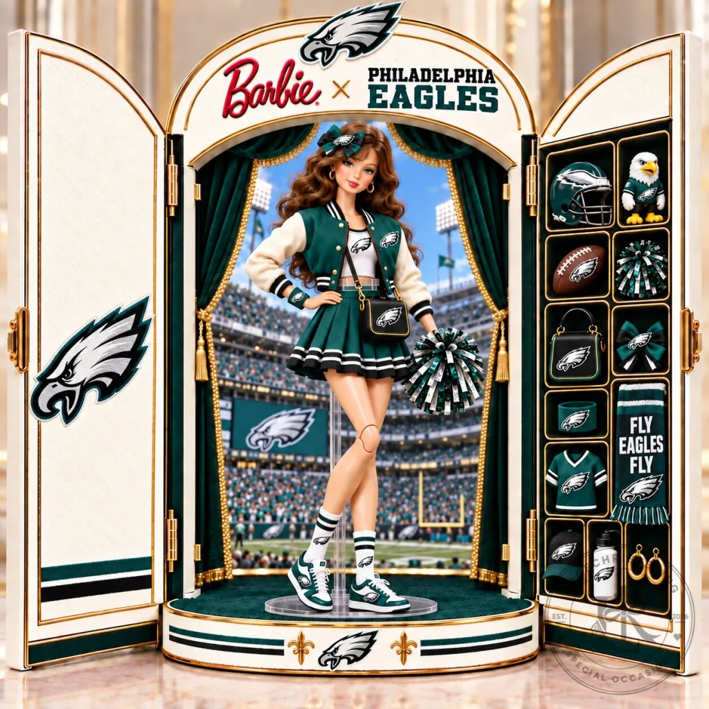 Barbie Philadelphia Eagles Commemorative Collectible Doll Figure Barbie Philadelphia Eagles Commemorative Collectible Doll Figure