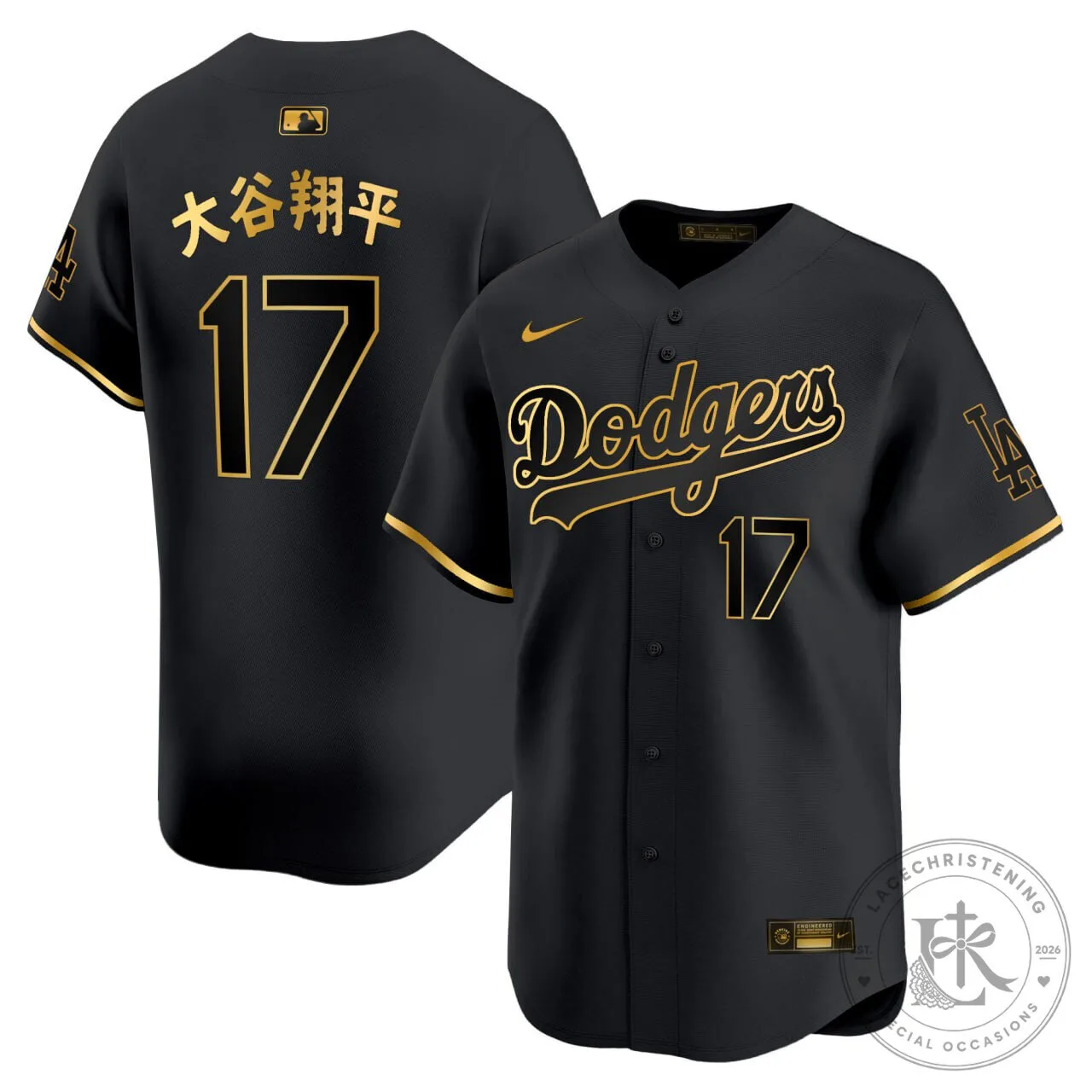 Los Angeles Dodgers Shohei Ohtani Black Gold Baseball Jersey
