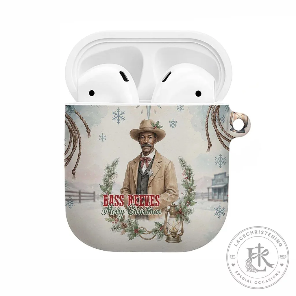 Bass Reeves Christmas Holiday Airpods Case Old West Deputy Lawman Pine Branch Winter