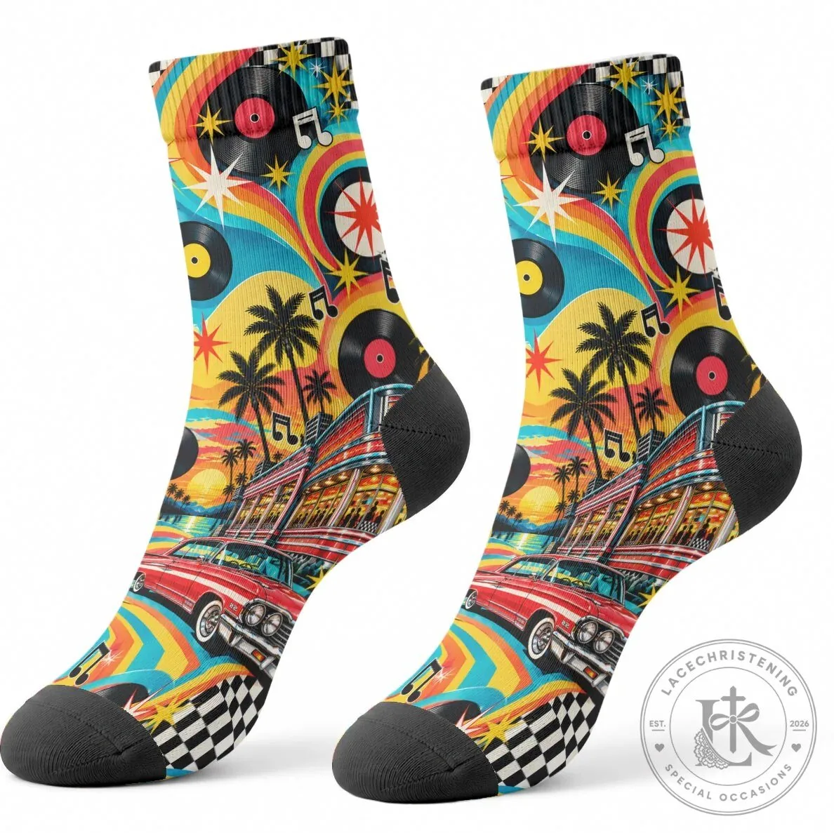 Baby Boomers Generation Vintage Retro Classic Car And Vinyl Records Nostalgia Socks 8 Baby Boomers Generation Vintage Retro Classic Car And Vinyl Records Nostalgia Socks