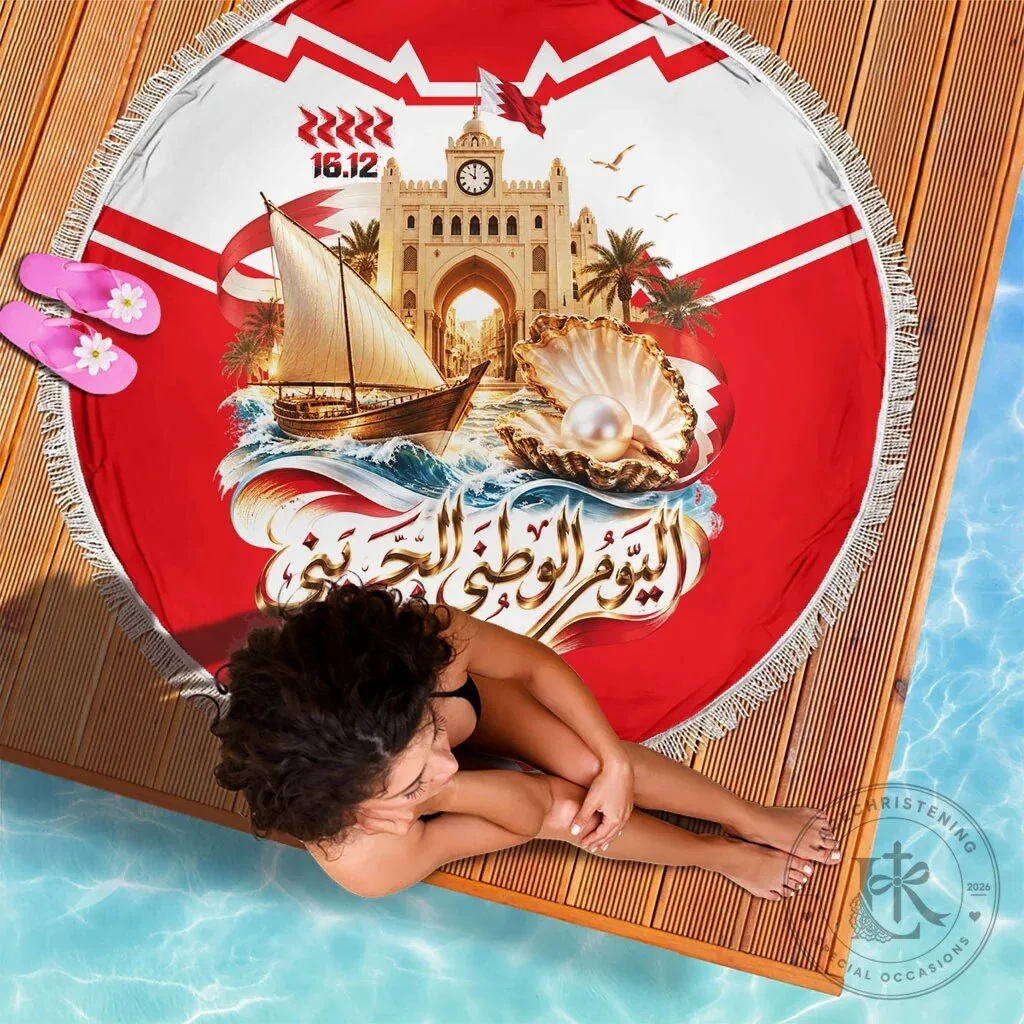 Bahrain National Day Beach Blanket Cultural Flag Emblem Vintage Collage 8 Bahrain National Day Beach Blanket Cultural Flag Emblem Vintage Collage