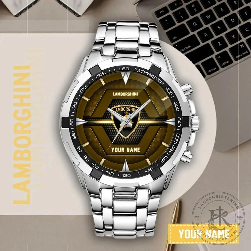 Lamborghini Custom Name Elegant Fashion Design Stainless Steel Watch