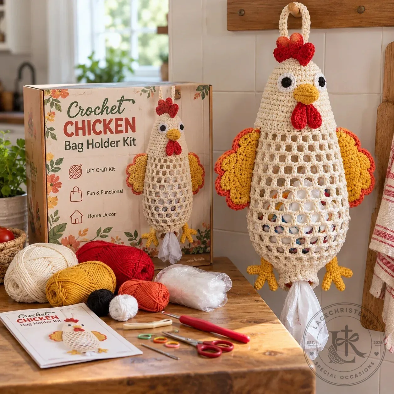Crochet Chicken Bag Holder Kit DIY Craft Fun Functional Home Decor 16 Crochet Chicken Bag Holder Kit DIY Craft Fun Functional Home Decor
