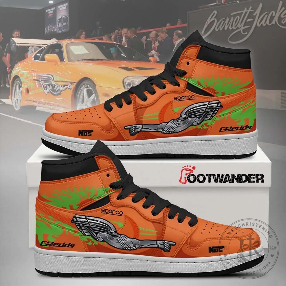 Brian O'Conner Fast and Furious Supra Car Racing High-Top Sneakers