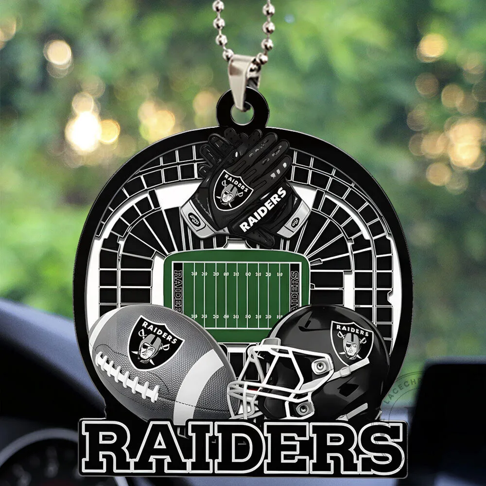 Las Vegas Raiders Football Stadium Helmet Gloves Acrylic Car Ornament