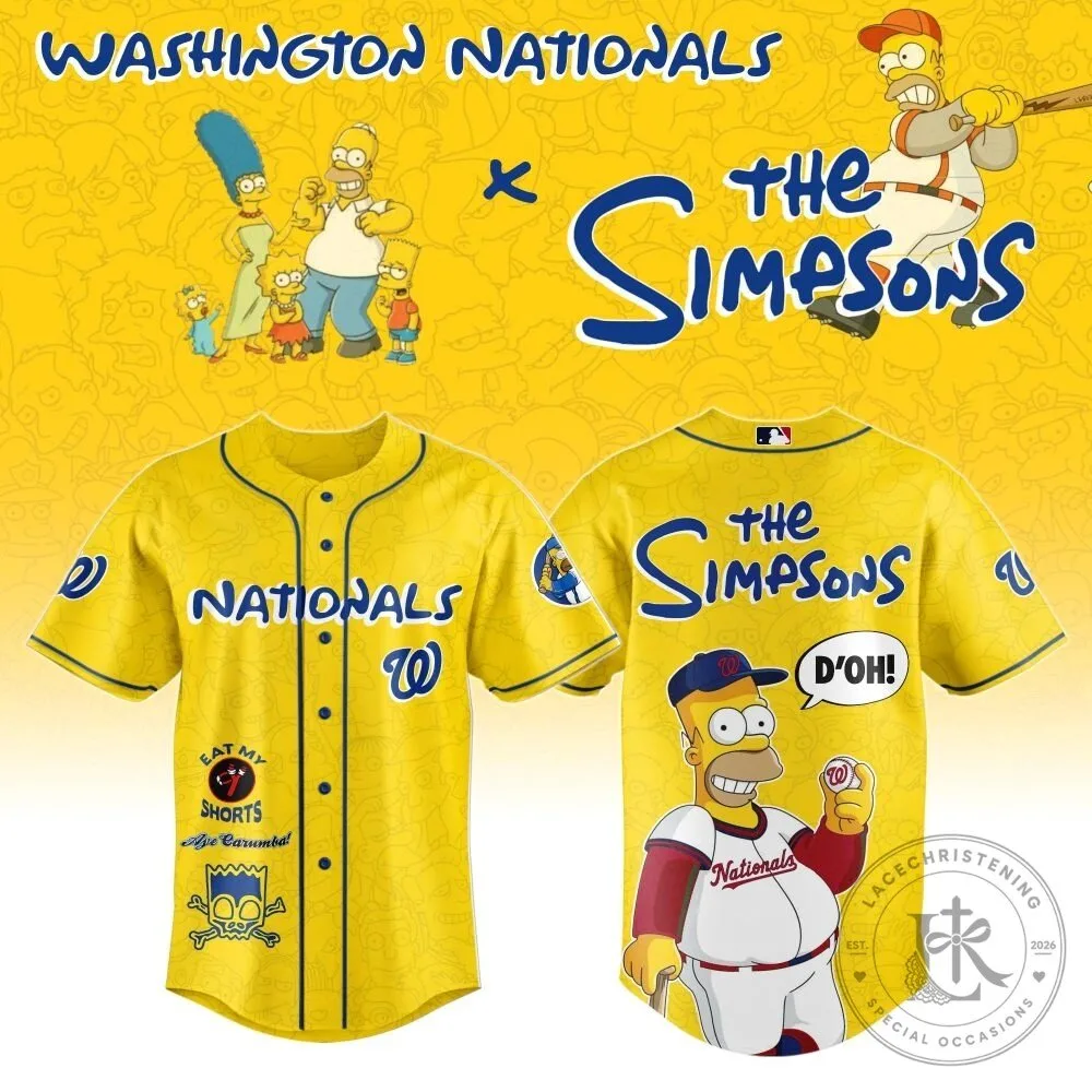 Homer Simpson Baseball Jersey from The Simpsons for Washington Nationals Fans