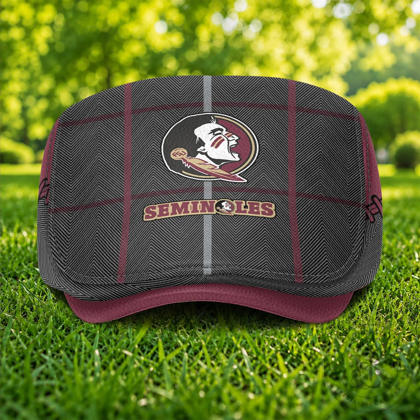 Florida State Seminoles NCAA Plaid Pattern Flat Cap Golf Hat 10 Florida State Seminoles NCAA Plaid Pattern Flat Cap Golf Hat