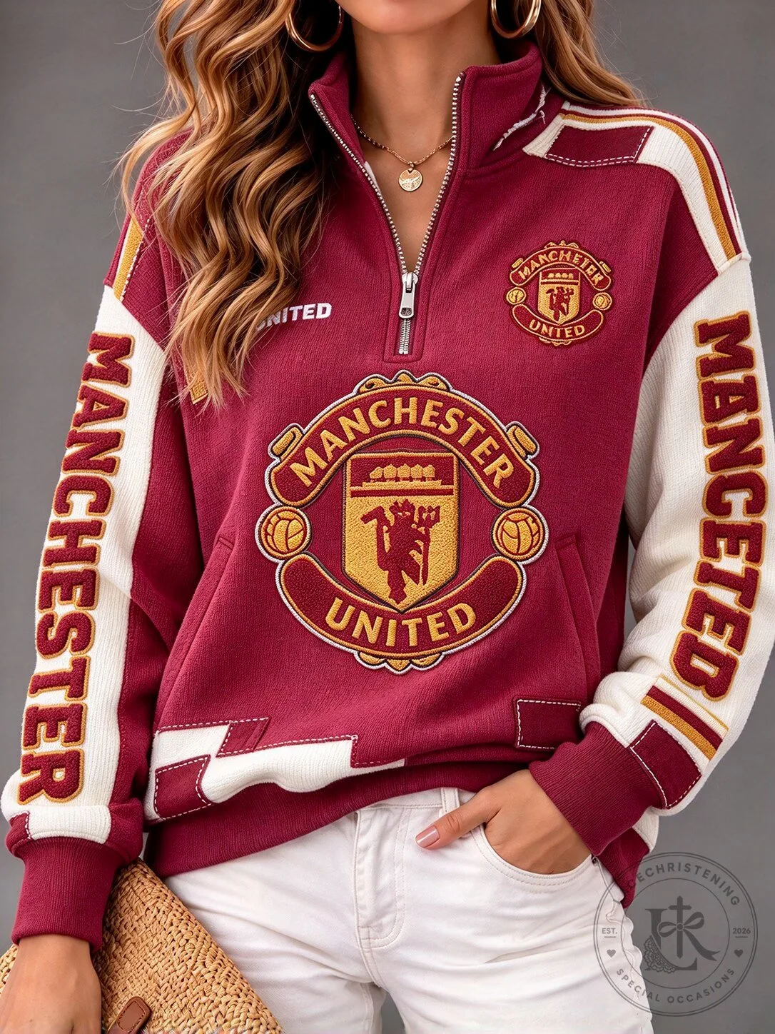 Manchester United Football Club Women's Quarter-Zip Pullover Sweatshirt