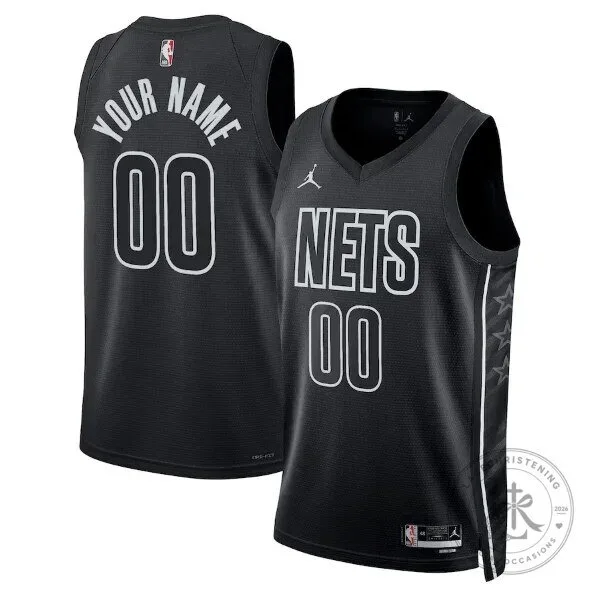Custom Brooklyn Nets Black Statement Edition Basketball Jersey