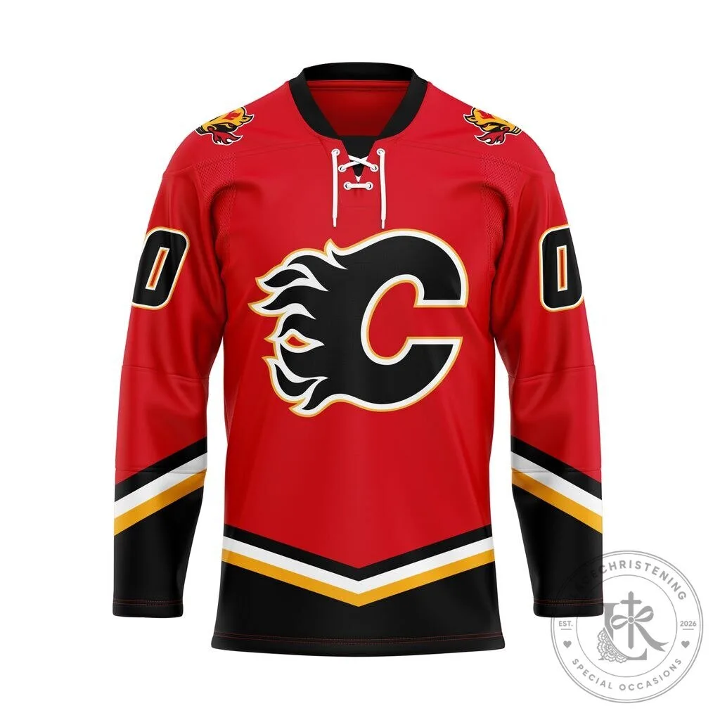 Calgary Flames NHL Personalized Ice Hockey Jersey with Custom Name and Number