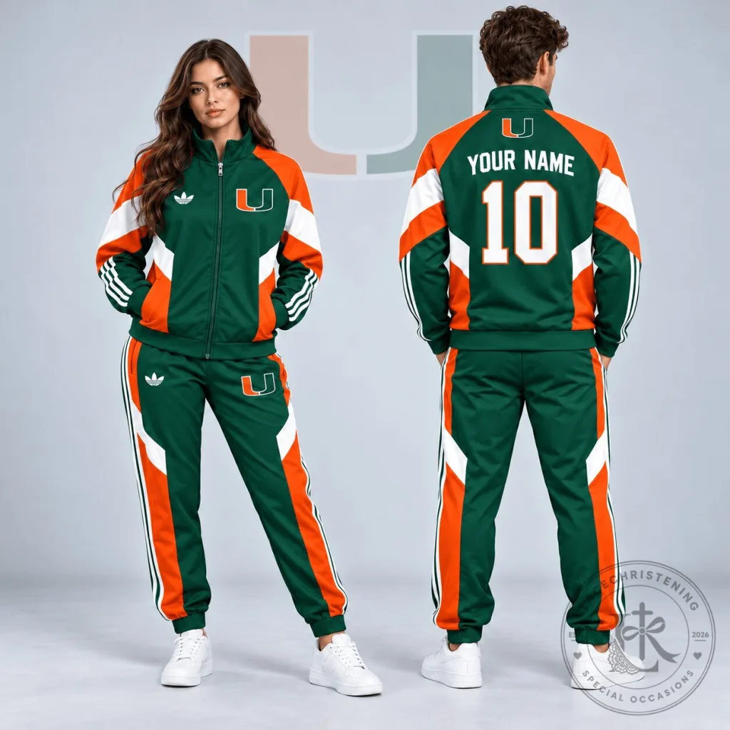 Miami Hurricanes NCAA Retro Colorblock Personalized Zip-Up Tracksuit Jacket Miami Hurricanes NCAA Retro Colorblock Personalized Zip-Up Tracksuit Jacket