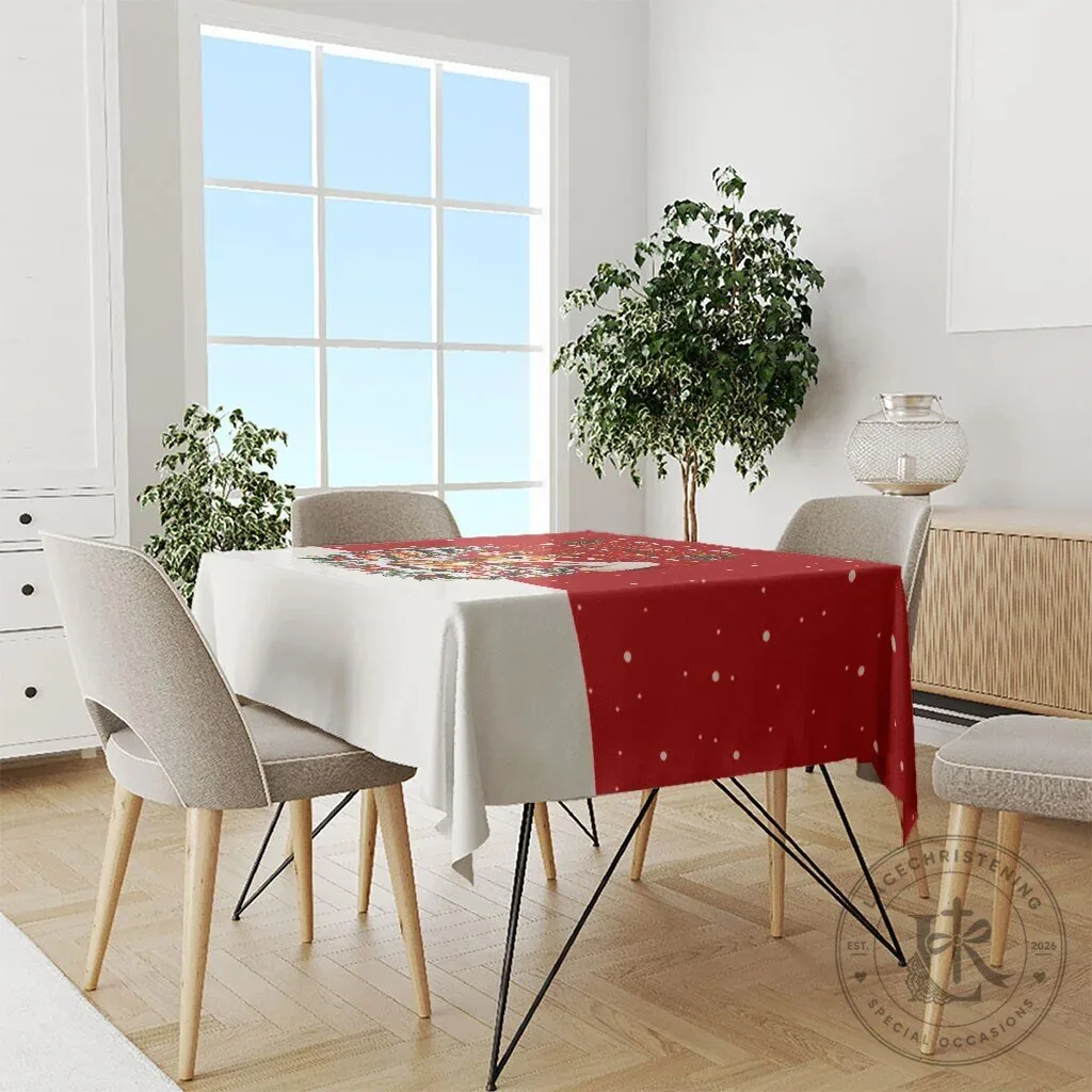 Cute Reindeer Boop The Red Nose Christmas Tablecloth Festive Vintage Winter Snow 7 Cute Reindeer Boop The Red Nose Christmas Tablecloth Festive Vintage Winter Snow