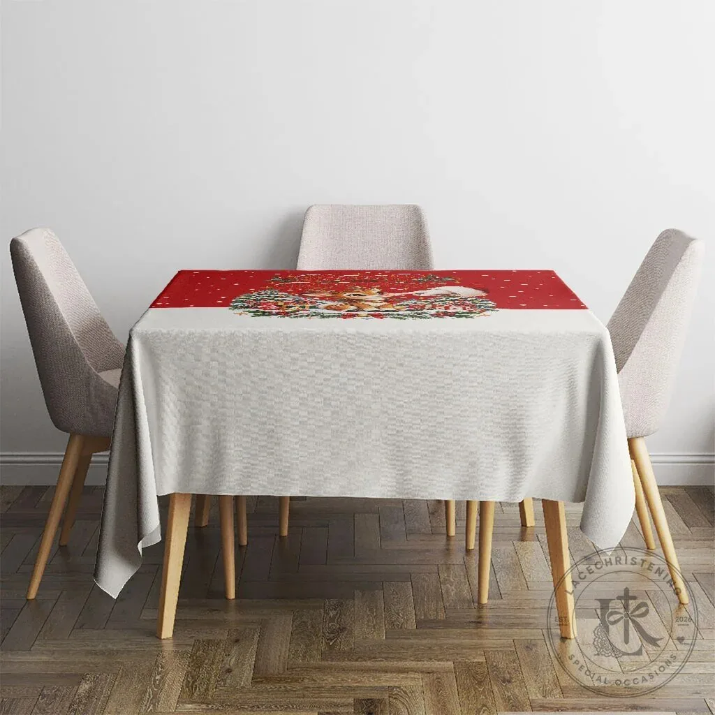 Cute Reindeer Boop The Red Nose Christmas Tablecloth Festive Vintage Winter Snow 10 Cute Reindeer Boop The Red Nose Christmas Tablecloth Festive Vintage Winter Snow