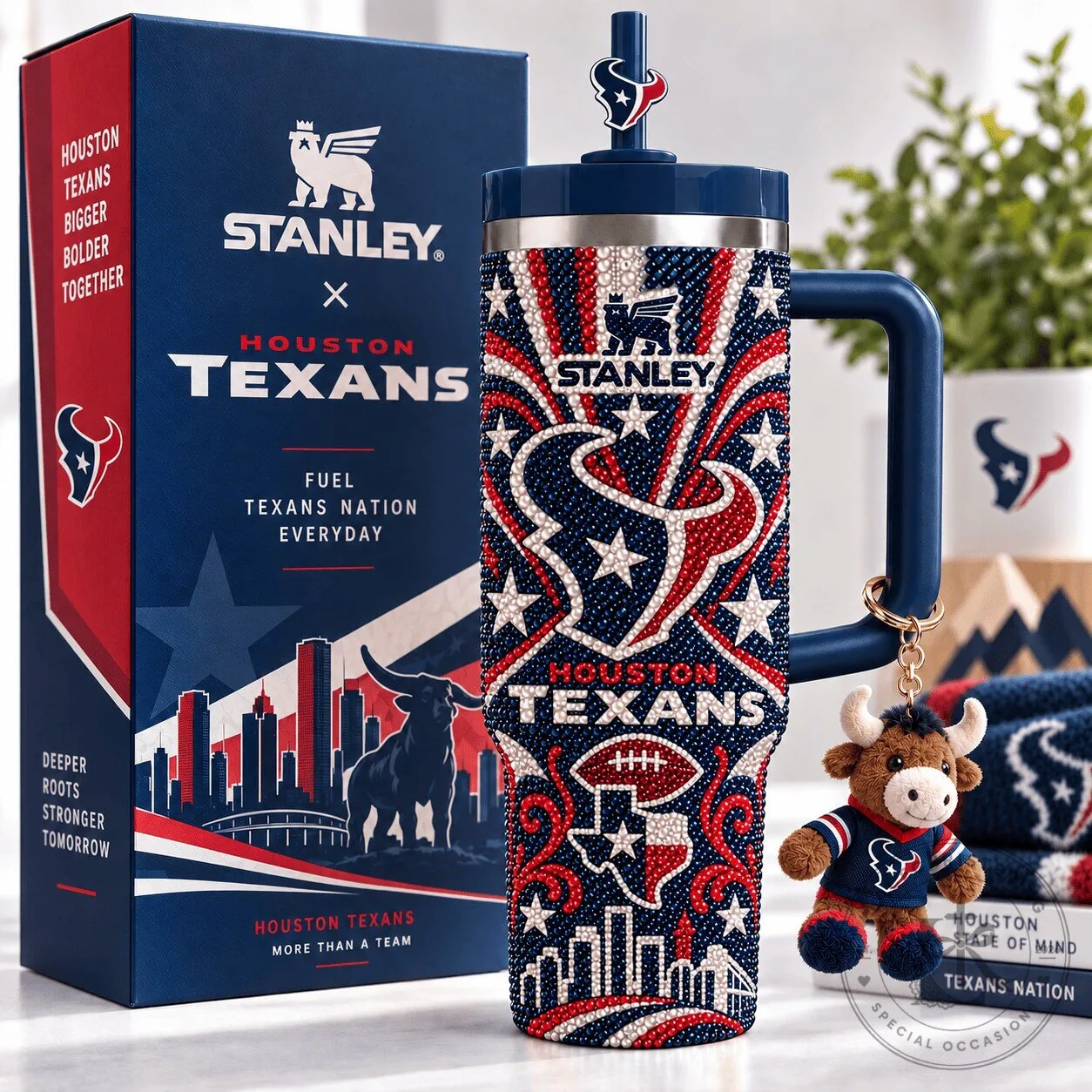 Houston Texans Stanley 40oz Tumbler with Handle and Straw