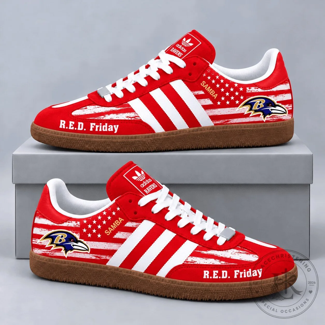 Samba OG Shoes with American Flag Design for Baltimore Ravens R.E.D. Friday Celebration 5 Samba OG Shoes with American Flag Design for Baltimore Ravens R.E.D. Friday Celebration