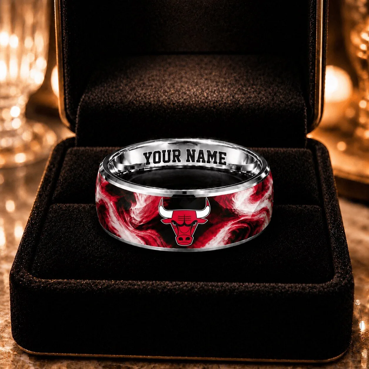 Chicago Bulls NBA Basketball Team Personalized Custom Name Ring