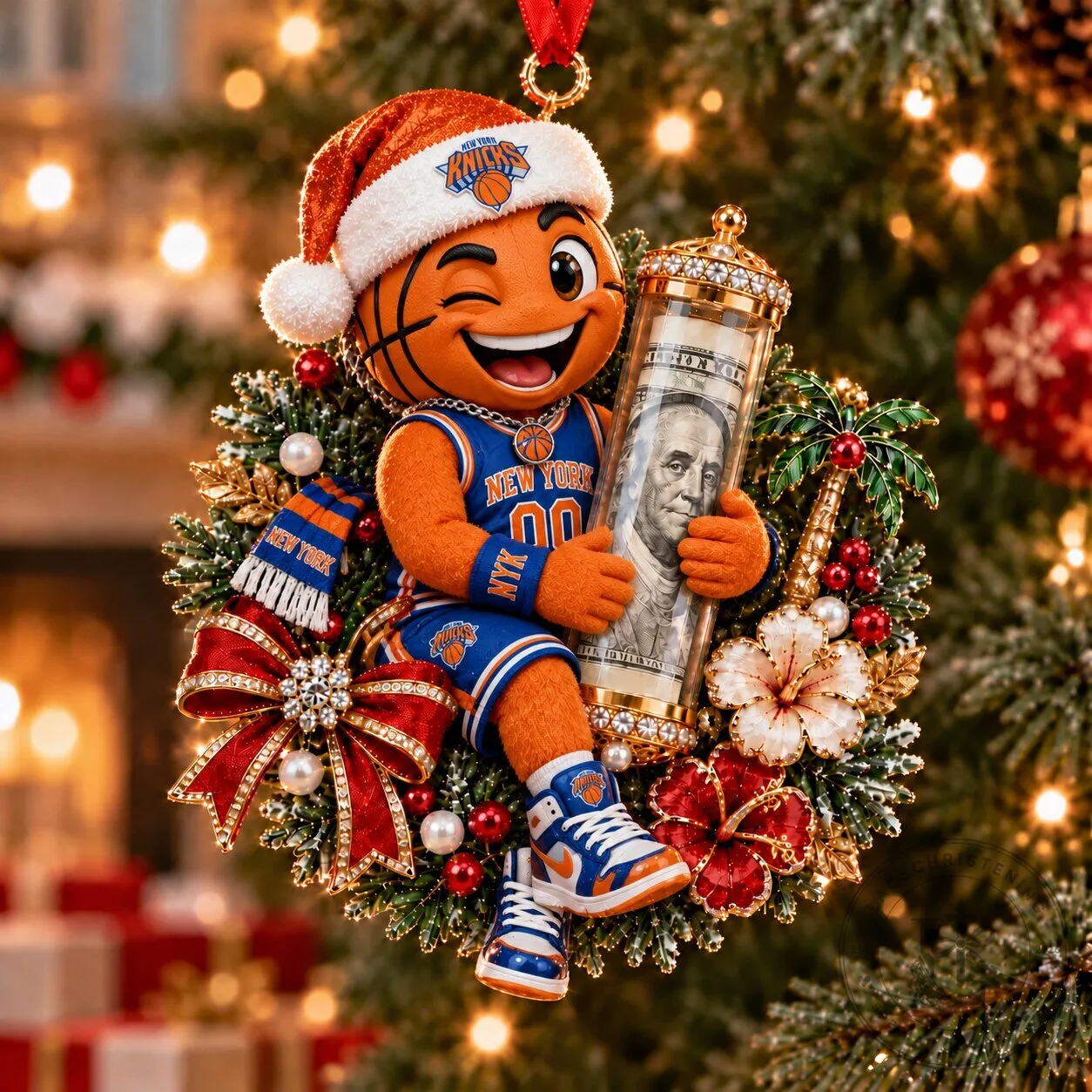 New York Knicks Basketball Mascot Christmas Tree Ornament