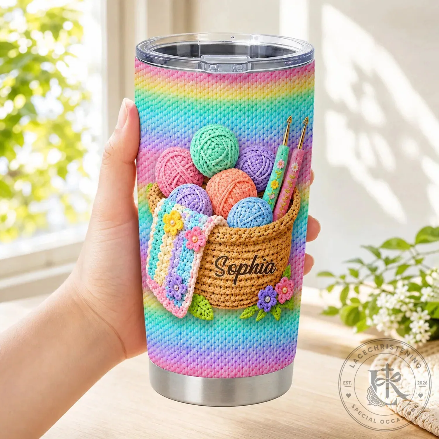 Personalized Crochet Yarn Basket Crafting Gift Tumbler 10 Personalized Crochet Yarn Basket Crafting Gift Tumbler