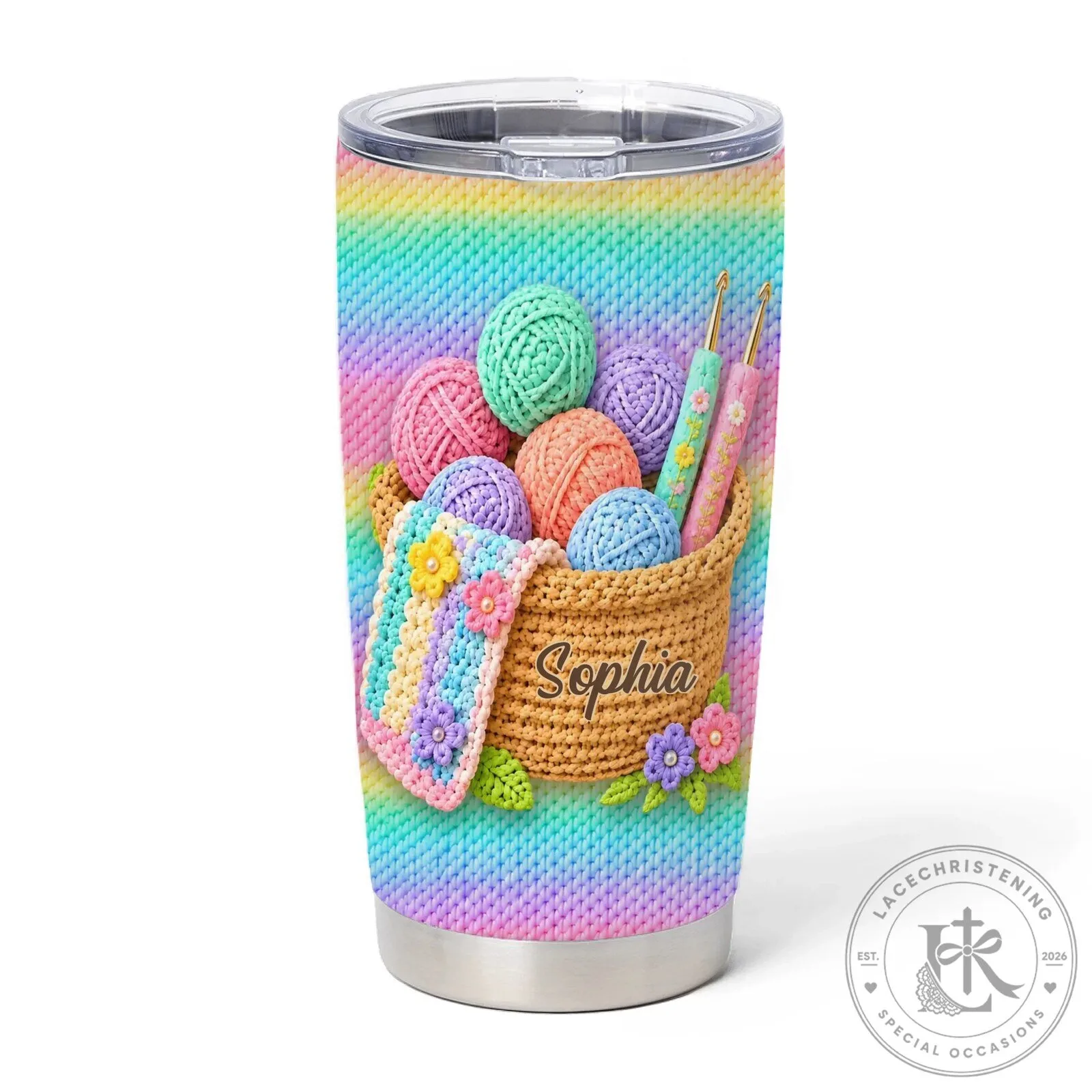 Personalized Crochet Yarn Basket Crafting Gift Tumbler 11 Personalized Crochet Yarn Basket Crafting Gift Tumbler