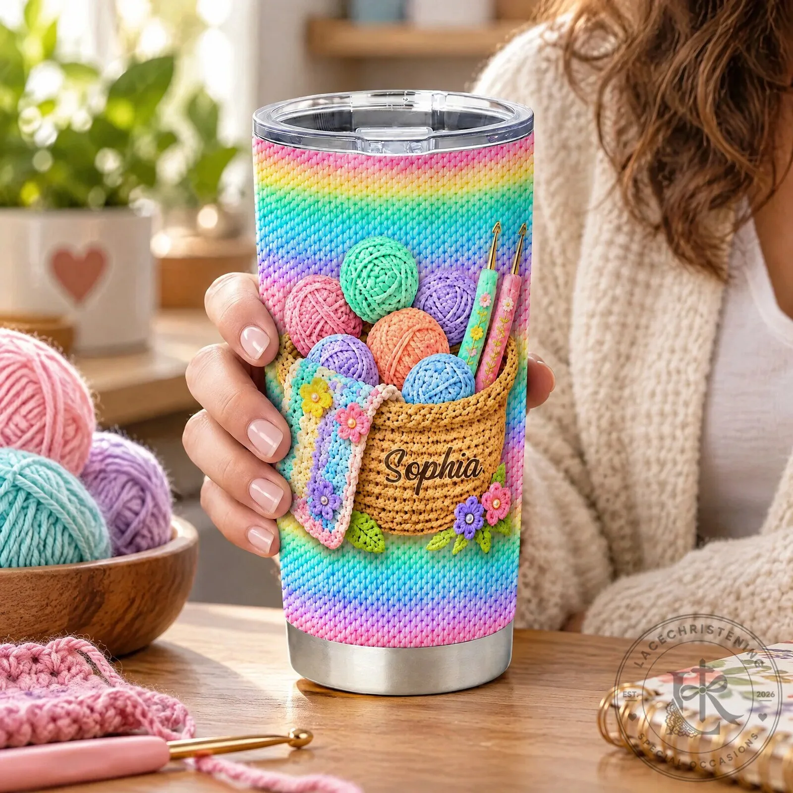 Personalized Crochet Yarn Basket Crafting Gift Tumbler 13 Personalized Crochet Yarn Basket Crafting Gift Tumbler