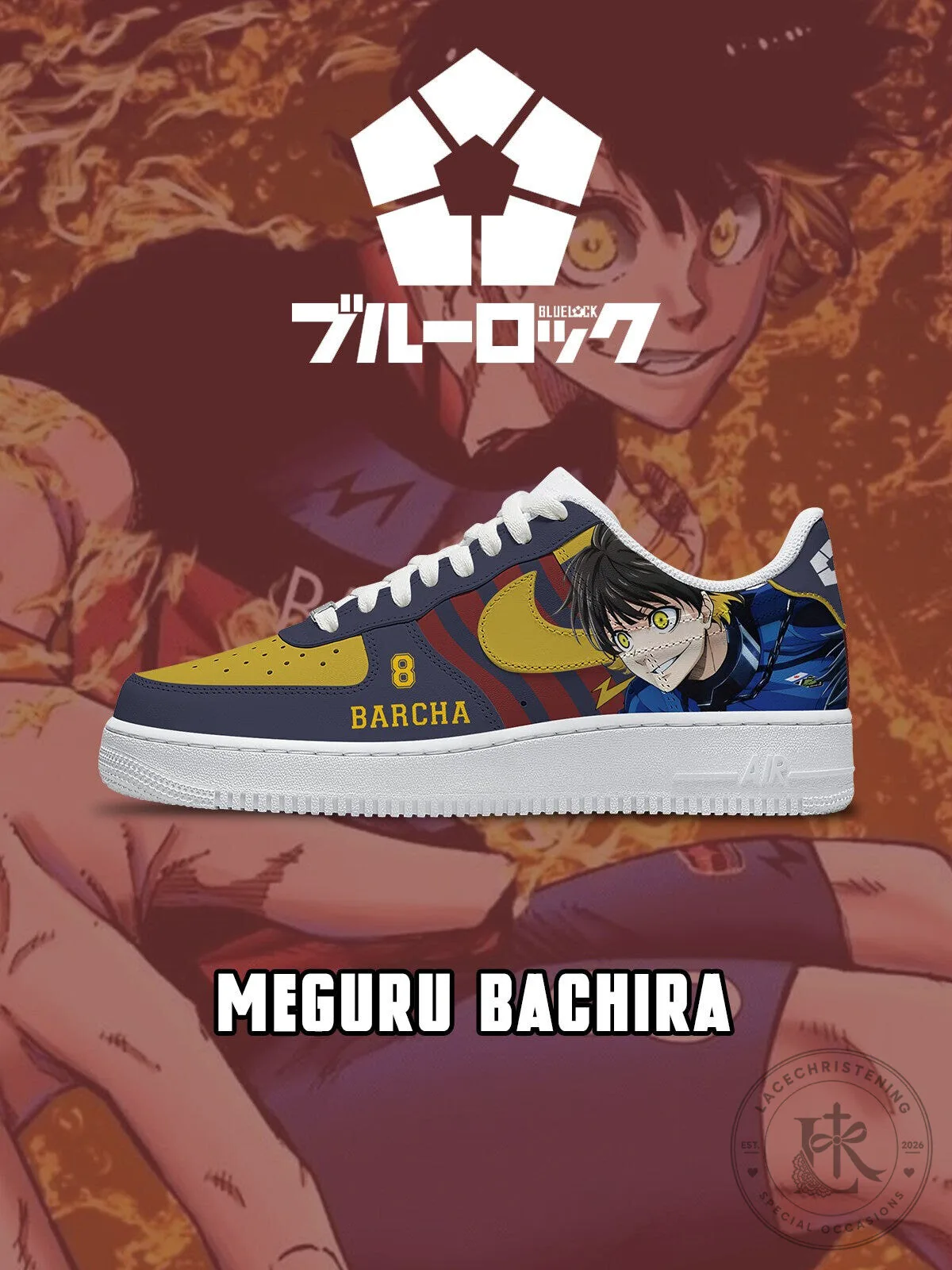 Meguru Bachira Blue Lock Anime Custom Designed Fashion Sneakers