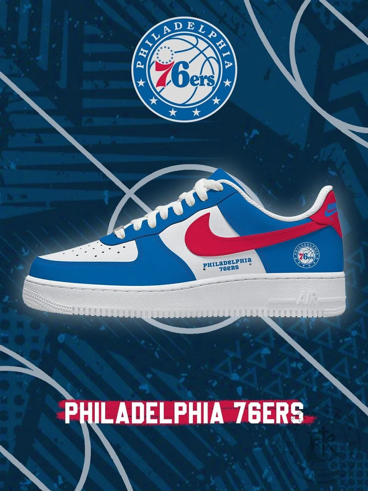 Philadelphia 76ers Basketball Team Logo Custom Printed Sneakers Shoes