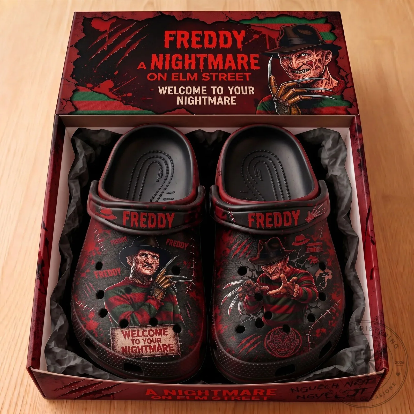 Freddy Krueger A Nightmare on Elm Street Horror Movie Clogs Shoes