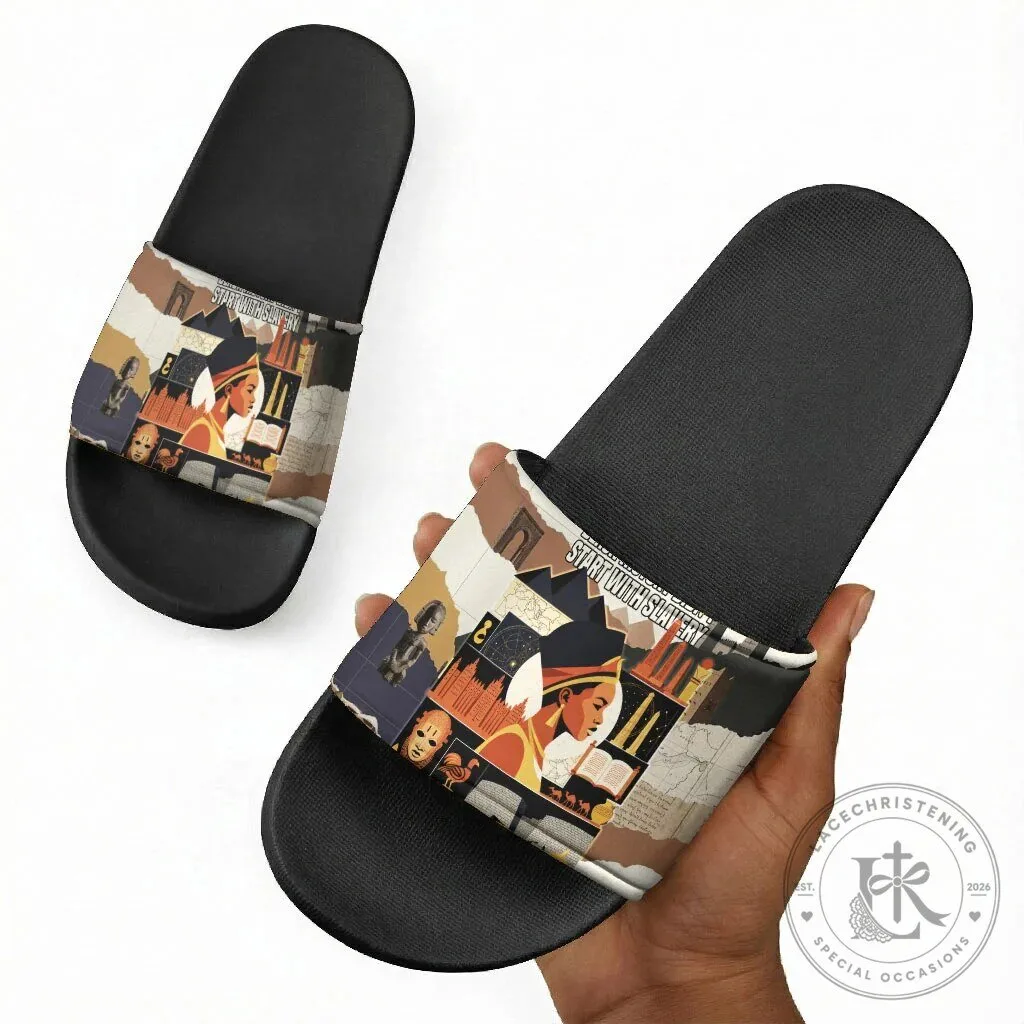 Black History Didn't Start With Slavery Ancient Egypt Slide Sandals 11 Black History Didn