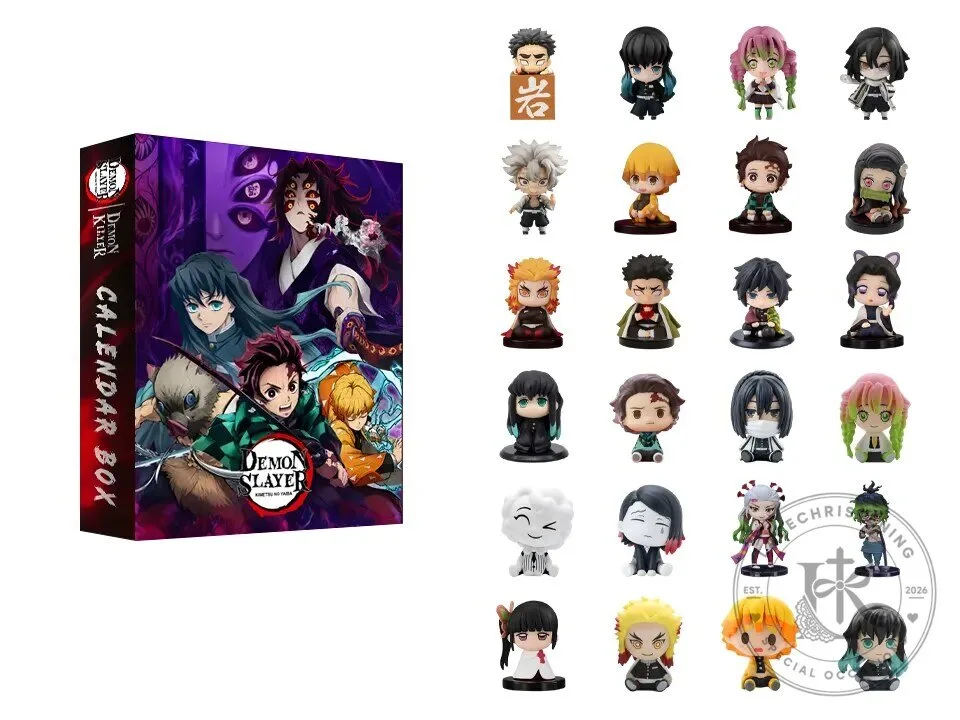 Demon Slayer Anime Advent Calendar Box with Twenty-Four Collectible Figurines 2D