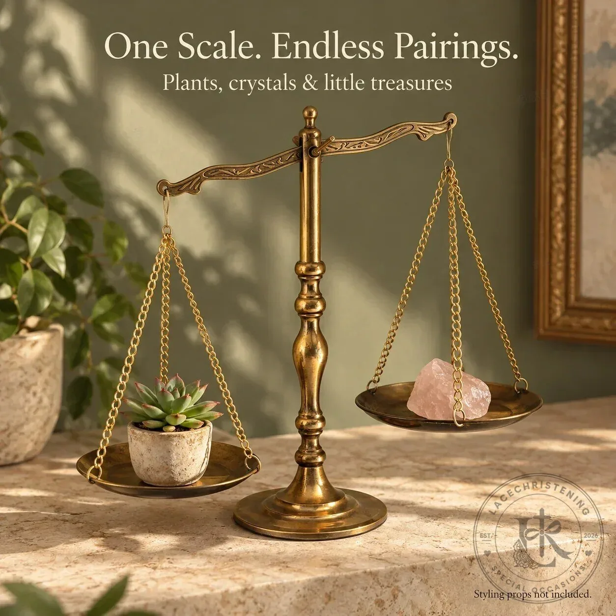 Vintage Brass Balance Scale Decorative Display for Collectibles and Figurines – image 5 of 6